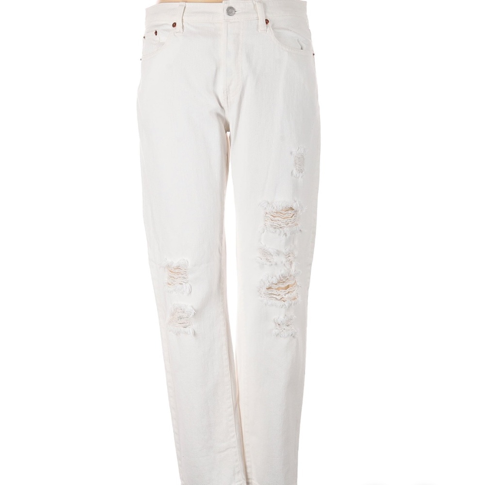 GAP - Relaxed Boyfriend Ripped White Jeans